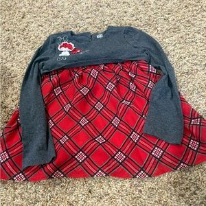 Kids Headquarters Gray and Red Plaid Dress